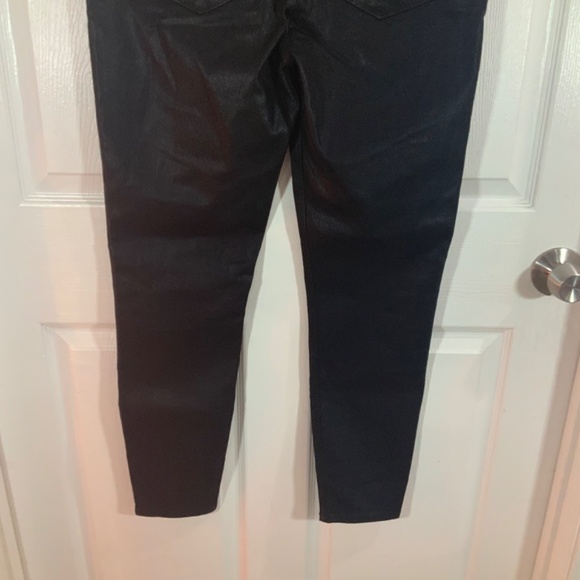 SPANX Alexia Black Wax Coated Slimming Denim Leggings Size XL - Picture 7 of 11